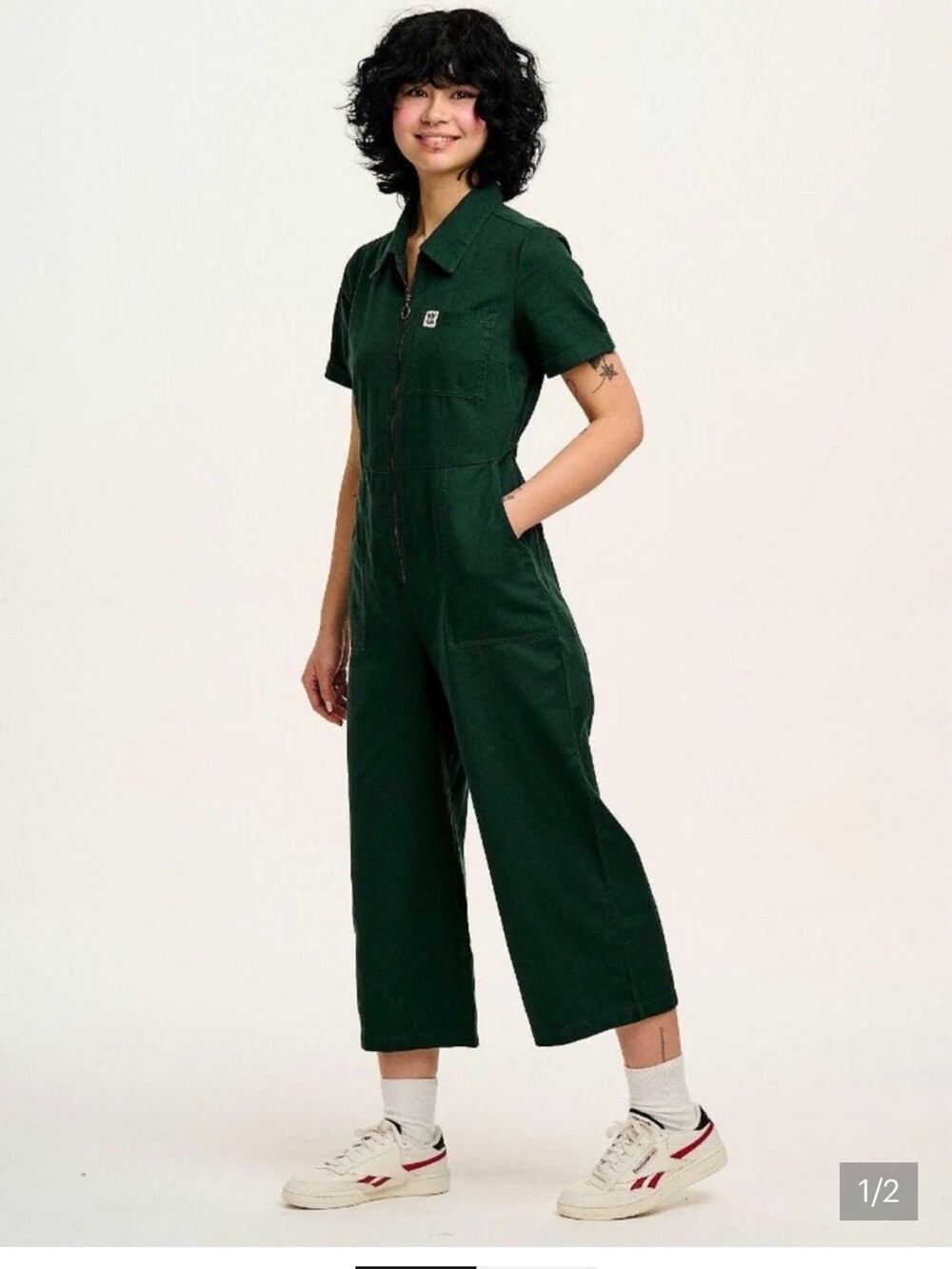 Lucy & Yak US 16 Ragan Jumpsuit Posy Green Fall Autumn UK 20